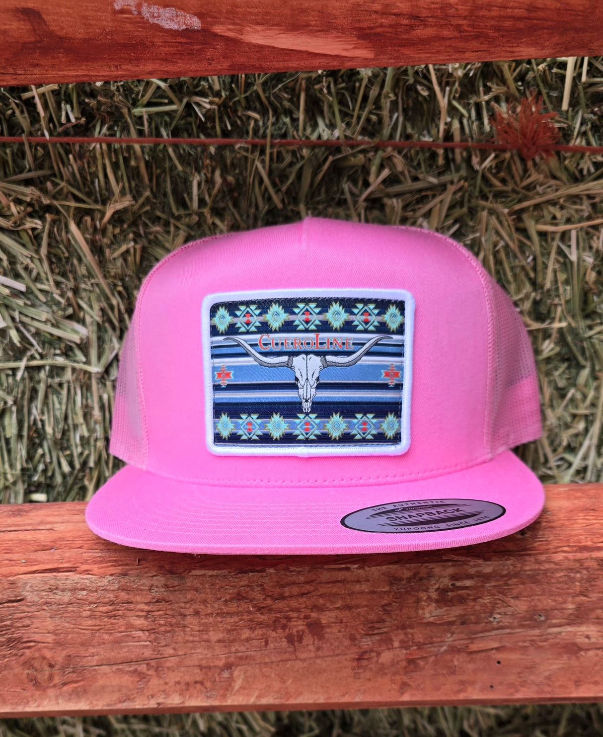 Aztec Long Horn Snapback Cap Pink/Pink