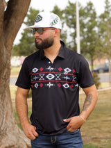 Men's Black Aztec Polo - 03