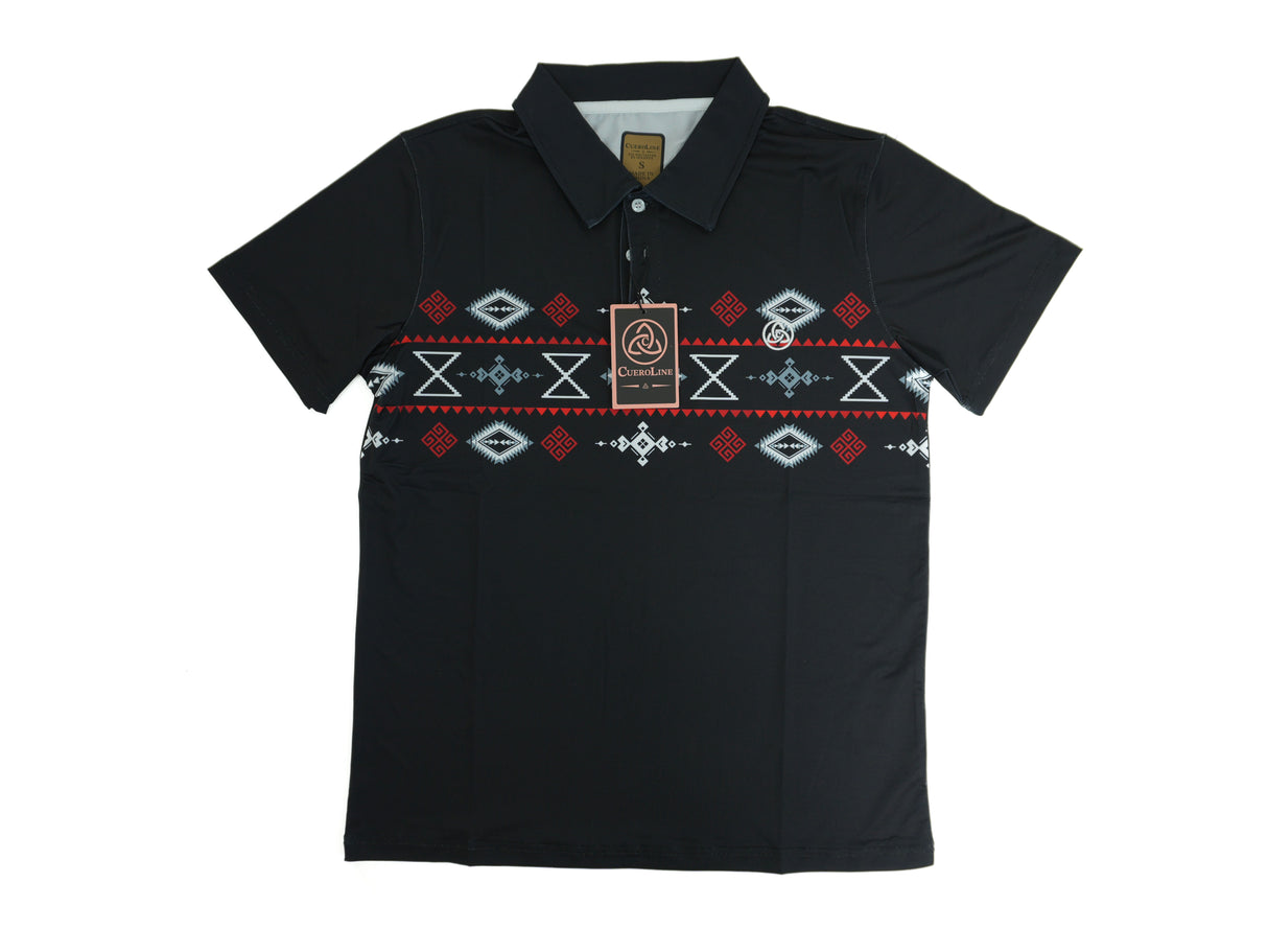 Men's Black Aztec Polo - 03