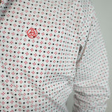 White Red Grey Print Classic-SKCL2023042